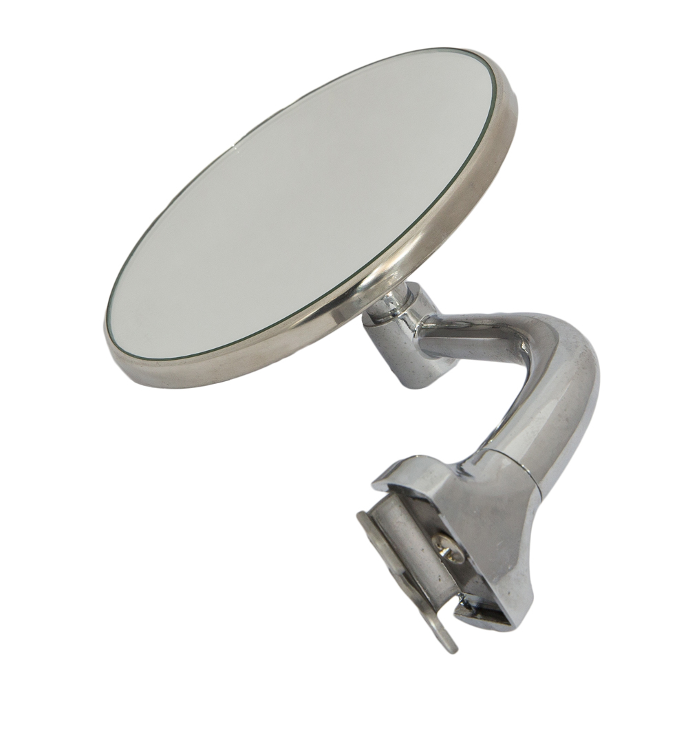 Motamec Classic Car 024 Side Door Wing Mirror x2 Chrome Steel Round